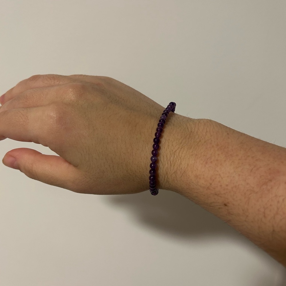 amethyst stone beaded bracelet